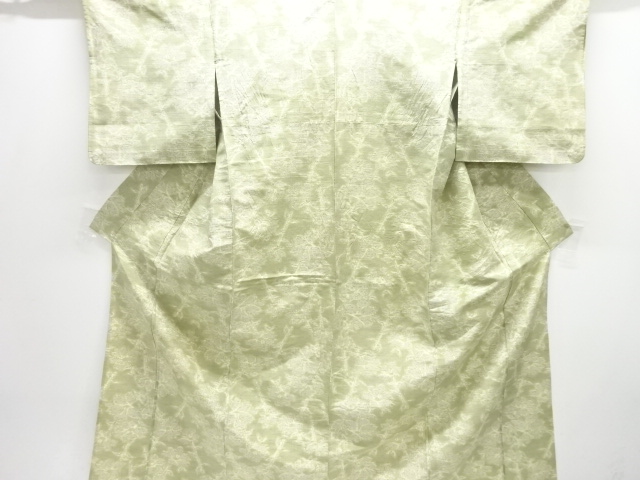 JAPANESE KIMONO / ANTIQUE HITOE KIMONO / SILK / TOKAMACHI TSUMUGI / WOVEN BRANCH FLOWER
